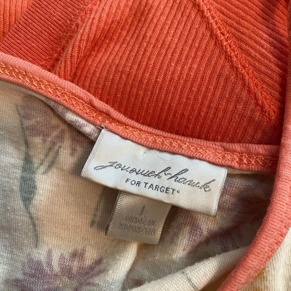 Peach sweater with matching spaghetti strap flower print shirt - Picture 8 of 10